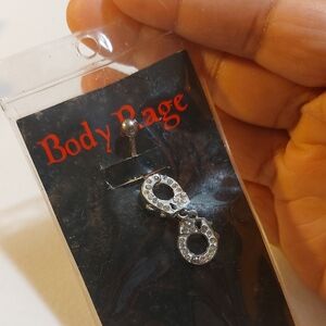 Spencer's Body Rage Handcuff Charm 316L Surgical Stainless Steel Navel Ring 14G
